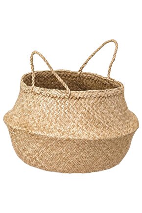 Doğal Rattan El Örgüsü Hasır Sepet | Bohem FLÅDIS Tarz Dekoratif Saklama Sepeti