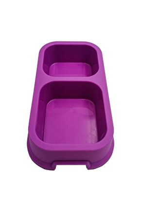 Ikili Köpek Ve Kedi Mama Su Kabı Mor - KKMK-129