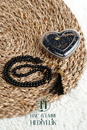 Hediyelik Tesbih | 99lu İnci Tesbih Vav İmameli Püsküllü Kalp Kutulu | Hac Umre Gün Davet Hediyesi