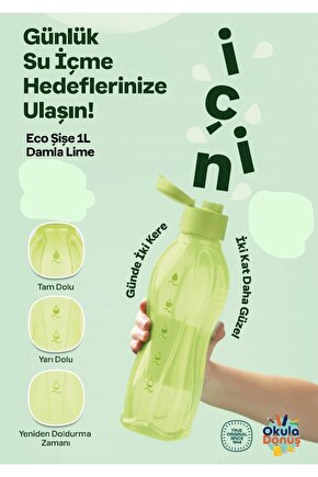 Eco Şişe Suluk 1 Litre Damla Lime
