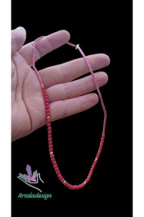 Doğal Taş MERCAN & GÜMÜŞ KOLYE 4mm 2 mm