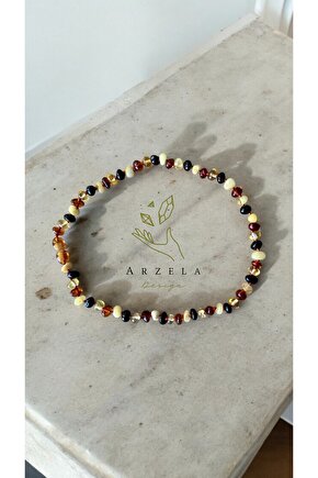 Doğal Taş Kehribar Bebek Kolye