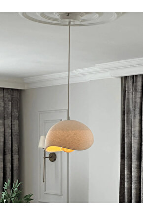 Beton Görünümlü İskandinav &Bohem Tekli Avize (plastik)