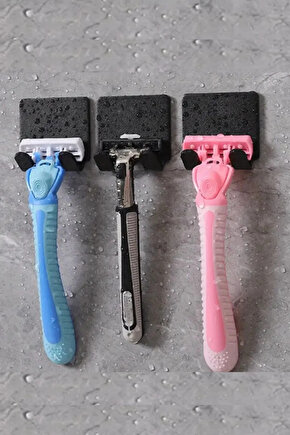 1 Ad. Permatik Tutucu - Yapışkanlı Banyo Düzenleyici - Jilet Tutucu Aparat - Çok amaçlı Banyo Askısı
