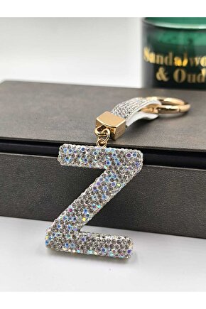 Zirkon Taşlı Charmlı Harf Anahtarlık