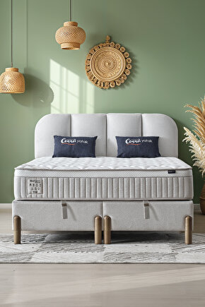 Bohem Prime Çift Kişilik Konfor Seti – Pocket Yaylı Yatak + Sandıklı Baza + Başlık