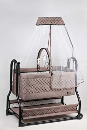 Lüx Bebek Beşiği Nenni Silinebilir Portatif Sallanır Sepet Beşik Hamak Beşik