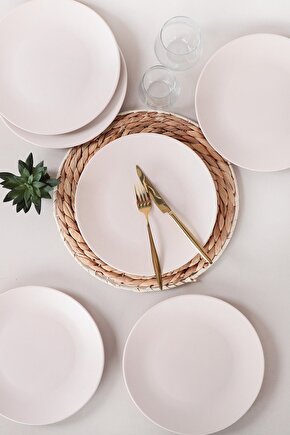 Mat Kırık Beyaz Ege Servis Tabağı 25 Cm 6 Adet