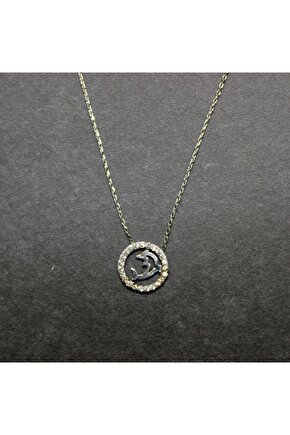 Taşlı Halkalı Balık Kolye