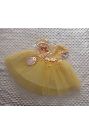 Sarı Kız Çocuk Elbisesi