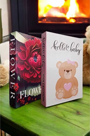 Dekoratif Kitap Görünümlü Kutu 2li Set Decorative Book Looking Box