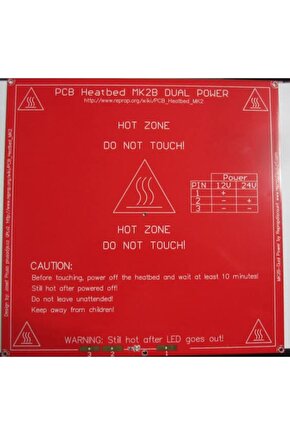 Mk2b Isıtıcı Tabla Pcb 12v Heatbed 200*200 3d Yazıcı Levha Sensör