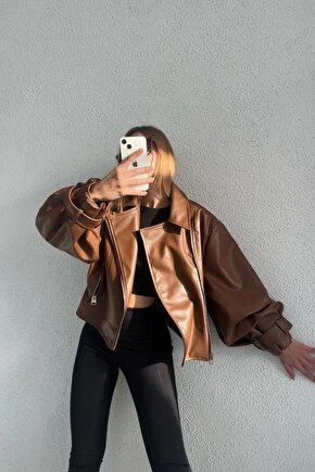 Taba Balon Kol Deri Ceket