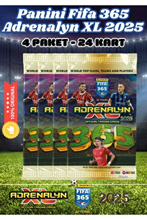 Panini FIFA 365 Adrenalyn XL 2025 Oyuncu Kartı - Futbolcu Kartları - Trading Oyuncu Kartı - 4 Paket