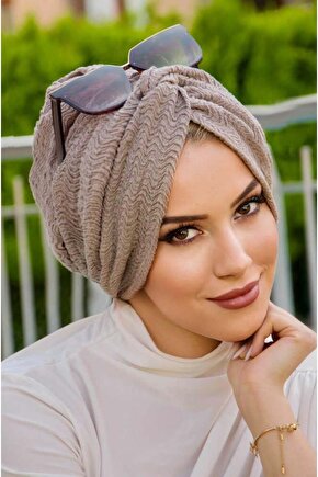 Taş Rengi Burgu Düğüm Bone