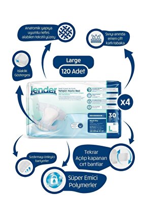 Belbantlı Large Hasta Bezi 120 Adet