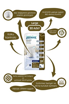 Emici Külot Yetişkin Bezi Large Hasta Bezi 30 Adet