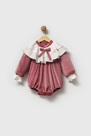 Kız Bebek Romper Kız Çocuk Romper Kadife Doğum Günü Parti Düğün Elbise Fiyonk Uzun Kol Romper