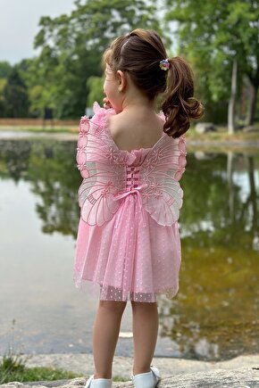 Kız Bebek Elbise Kız Çocuk Elbise Doğum Günü Parti Düğün Elbise Dantelli Kısa Kol Astarlı Elbise