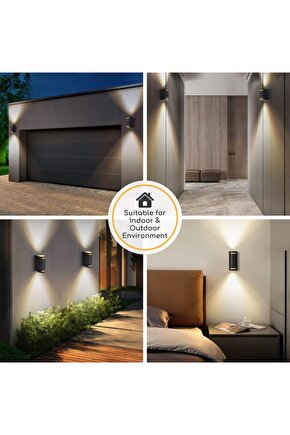 Alüminyum Çift Yönlü, Elektrikle Çalışır, 14 Watt Günışığı İç ve Dış Mekan Bahçe Balkon Salon Apliği