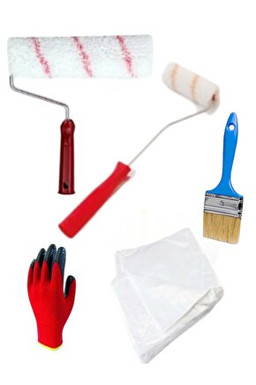 Profesyonel Boyacı Rulo Fırça Seti 5 Parça Boya Badana Seti 25 Cm