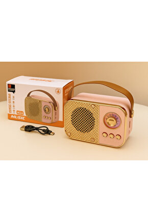 M24 ŞARJLI BLUETOOTH HOPARLÖR 5W MİNİ RADYO SD KART USB GİRİŞLİ SES BOMBASI TWS ÖZELLİKLİ