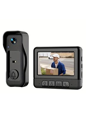 X6 VİDEO DOORBELL KABLOSUZ GÖRÜNTÜLÜ KAPI ZİLİ KAMERALI KAPI İNTERCOMU EKRANLI MİKROFONLU ŞARJLI