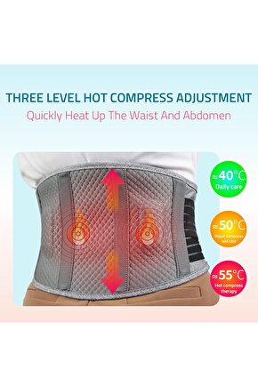 SIRT DESTEKLİ ISITMALI BEL MASAJ KEMERİ AYARLANABİLİR ISI VE TİTREŞİMLİ KARIN MASAJI