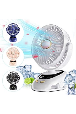 MANDALLI ŞARJLI FAN MİNİ KLİMA VANTİLATÖR EV ARAÇ BEBEK ARABASI LED EKRANLI SERİNLETİCİ FAN