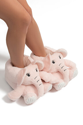 Elfi Kadın Hayvanlı Panduf Pembe 3641