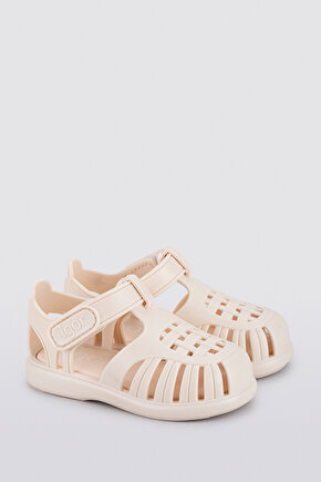 Tobby Solid Bebek Krem Sandalet