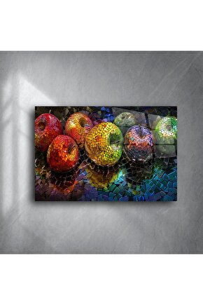 Modern Mozaik Elma Cam Tablo