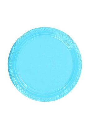 Plastik Tabak Çap 22cm - 25 Adet (1 Paket) Renk Mavi