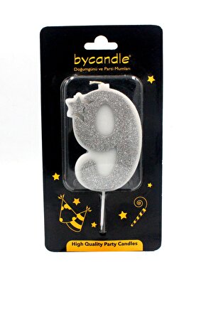 Simli Gri Rakam Mum-9