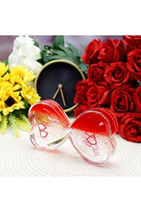 SULU KUM SAATİ KALP MODELİ DEKORATİF EŞYA VE HEDİYELİK OBJE ÖZEL TASARIM ÜRÜN