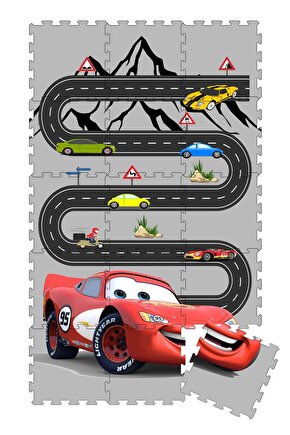 Şimşek Mcqueen Desenli Puzzle Halı Oyun Halısı Çocuk Oyun Matı Yıkanabilir oyun halısı Yapboz Halı