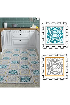 Makinede Yıkanabilir Model Mutfak Halısı Thm14 | Yapboz Halı | Puzzle Halı