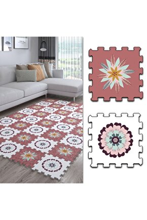 Renkli Dekoratif Yumuşak Salon Halısı Ths19 | Yapboz Halı | Puzzle Halı