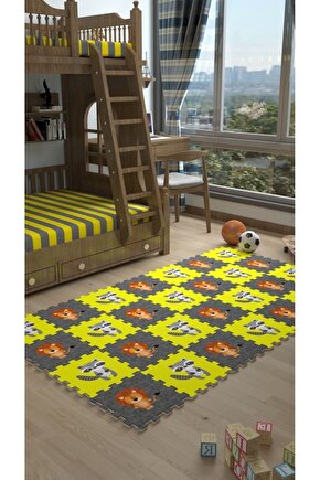 Hayvanlı Renkli Bebek Çocuk Odası Sı Thc1 | Yapboz Halı | Puzzle Halı