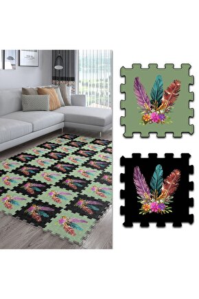 Dekoratif Baskılı Yıkanabilir Salon Halısı Ths24 | Yapboz Halı | Puzzle Halı