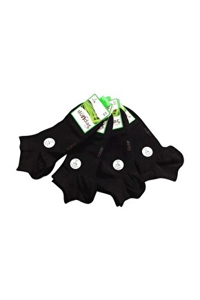 6lı  Bambu Dikişsiz Koku Yapmayan Patik Çorap- Siyah - 40-44