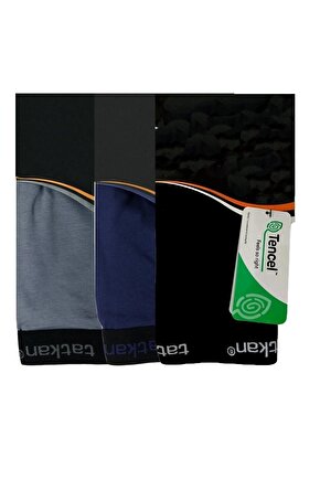Erkek Füme-siyah-lacivert 3lü Paket Modal Şort Boxer Karışık Renk