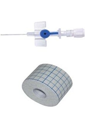 I.V Kanül (Branül) Steril 100 Adet 22 G 25mm + Esnek Tıbbi Flaster 5x5 Set