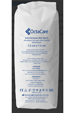 OctaCare Emici Kompres 4 Kat Non Steril 7,5cm x 7,5cm 200 Adet