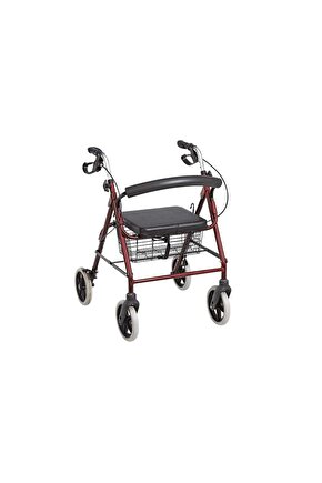 Poylin P580 Ekonomik Rollatör Fren Sistemi Oturaklı Sepetli
