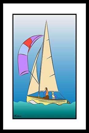 Rüzgar ve Yelkenli Digital Art ( ÇERÇEVESİZ - ÇERÇEVE YOKTUR ) ( ULTRA HD ) FOLYO AFİŞ - POSTER