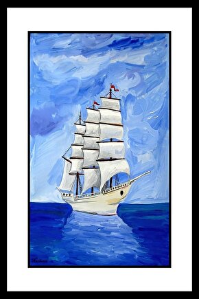 Beyaz Büyük Yelkenli Digital Art ( ÇERÇEVESİZ - ÇERÇEVE YOKTUR ) ( ULTRA HD ) FOLYO AFİŞ - POSTER