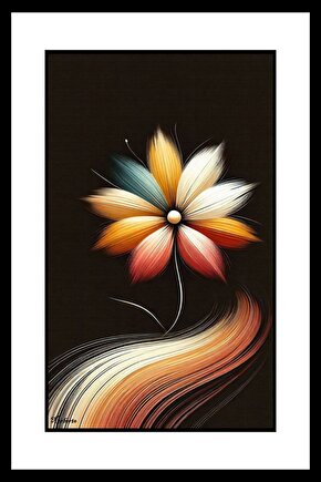 Harika Renkli Çiçek Digital Art ( ÇERÇEVESİZ - ÇERÇEVE YOKTUR ) ( ULTRA HD ) FOLYO AFİŞ - POSTER