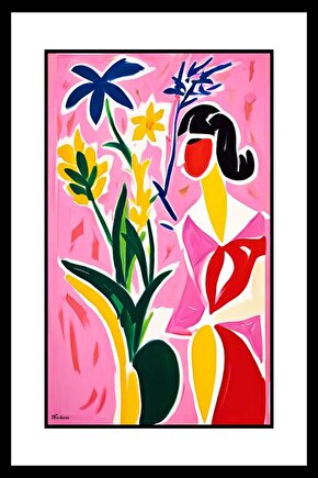 Soyut Kadın Ve Çiçekler Digital Art ( ÇERÇEVESİZ - ÇERÇEVE YOKTUR ) ( ULTRA HD ) FOLYO AFİŞ - POSTER