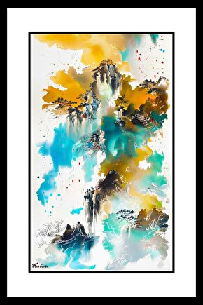 Dağ Yolu Ve Evler Digital Art ( ÇERÇEVESİZ - ÇERÇEVE YOKTUR ) ( ULTRA HD ) FOLYO AFİŞ - POSTER